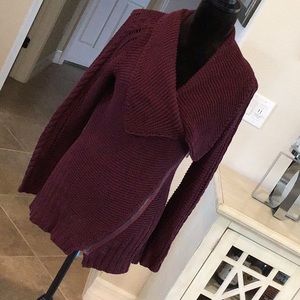 Rachel Rachel Roy side zip wine colored sweater, size small